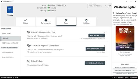 wd hard drive test utility